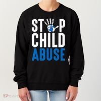 Blue Ribbon Stop Child Abuse Prevention Month Awareness Women's Sweatshirt thumb 0