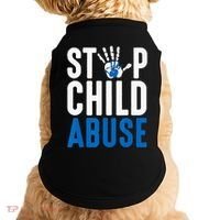 Blue Ribbon Stop Child Abuse Prevention Month Awareness Doggie Tank thumb 0