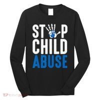 Blue Ribbon Stop Child Abuse Prevention Month Awareness Long Sleeve Shirt thumb 0