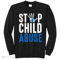 Blue Ribbon Stop Child Abuse Prevention Month Awareness Sweatshirt thumb 0