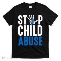 Blue Ribbon Stop Child Abuse Prevention Month Awareness T-Shirt thumb 0