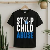 Blue Ribbon Stop Child Abuse Prevention Month Awareness T-Shirt thumb 2