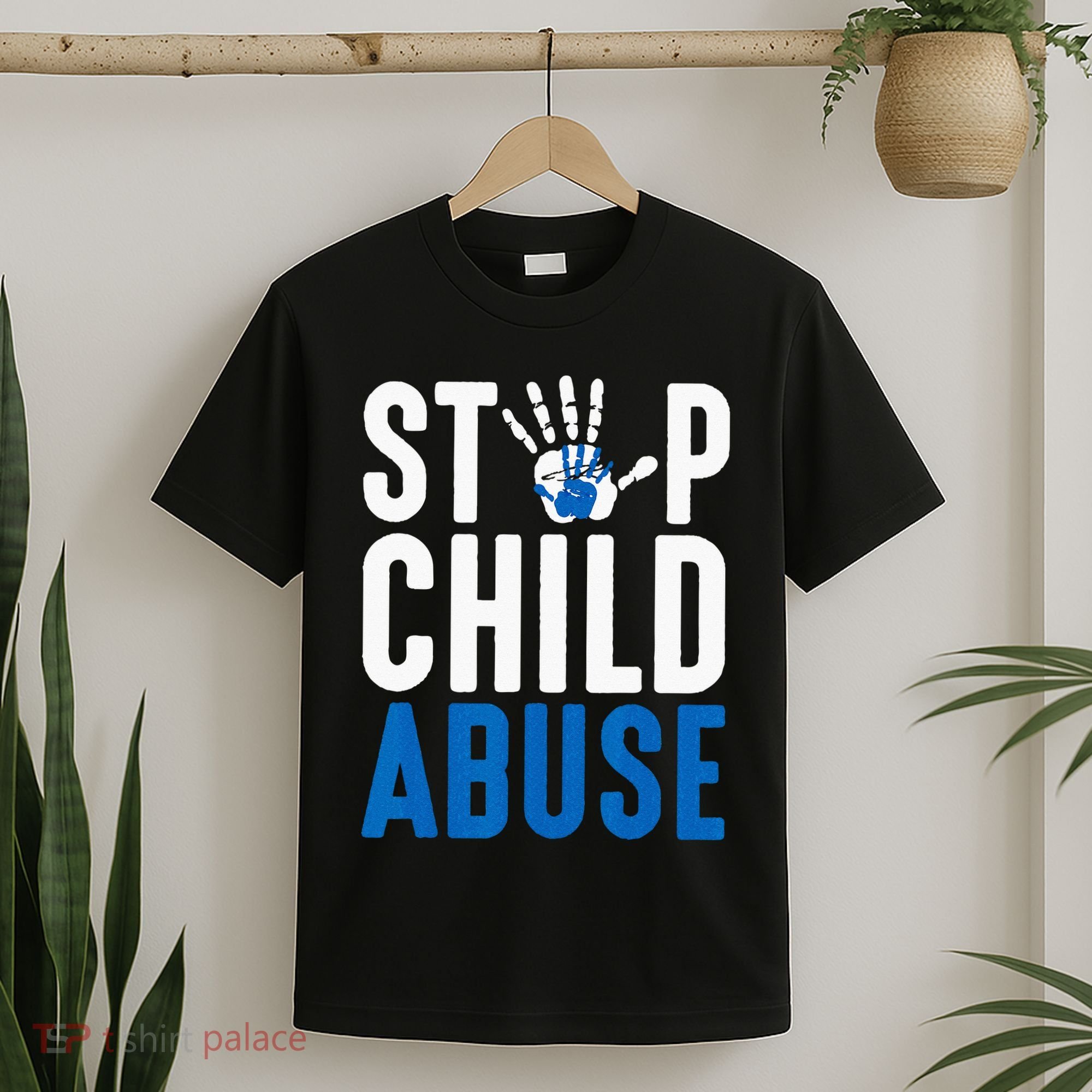 Blue Ribbon Stop Child Abuse Prevention Month Awareness T-Shirt