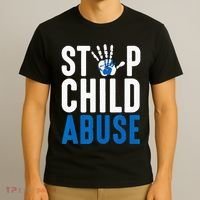 Blue Ribbon Stop Child Abuse Prevention Month Awareness T-Shirt thumb 3