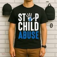 Blue Ribbon Stop Child Abuse Prevention Month Awareness T-Shirt thumb 6