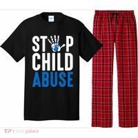 Blue Ribbon Stop Child Abuse Prevention Month Awareness Pajama Set thumb 0