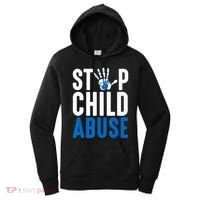 Blue Ribbon Stop Child Abuse Prevention Month Awareness Women's Hoodie thumb 0
