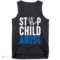 Blue Ribbon Stop Child Abuse Prevention Month Awareness Tank Top thumb 0