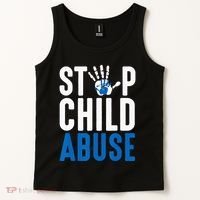 Blue Ribbon Stop Child Abuse Prevention Month Awareness Tank Top thumb 2