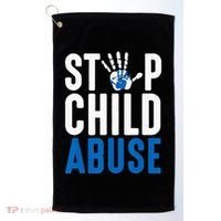 Blue Ribbon Stop Child Abuse Prevention Month Awareness Golf Towel thumb 0