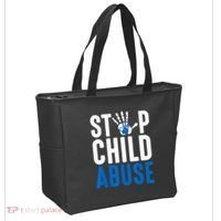 Blue Ribbon Stop Child Abuse Prevention Month Awareness Tote Bag thumb 2