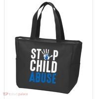 Blue Ribbon Stop Child Abuse Prevention Month Awareness Tote Bag thumb 3
