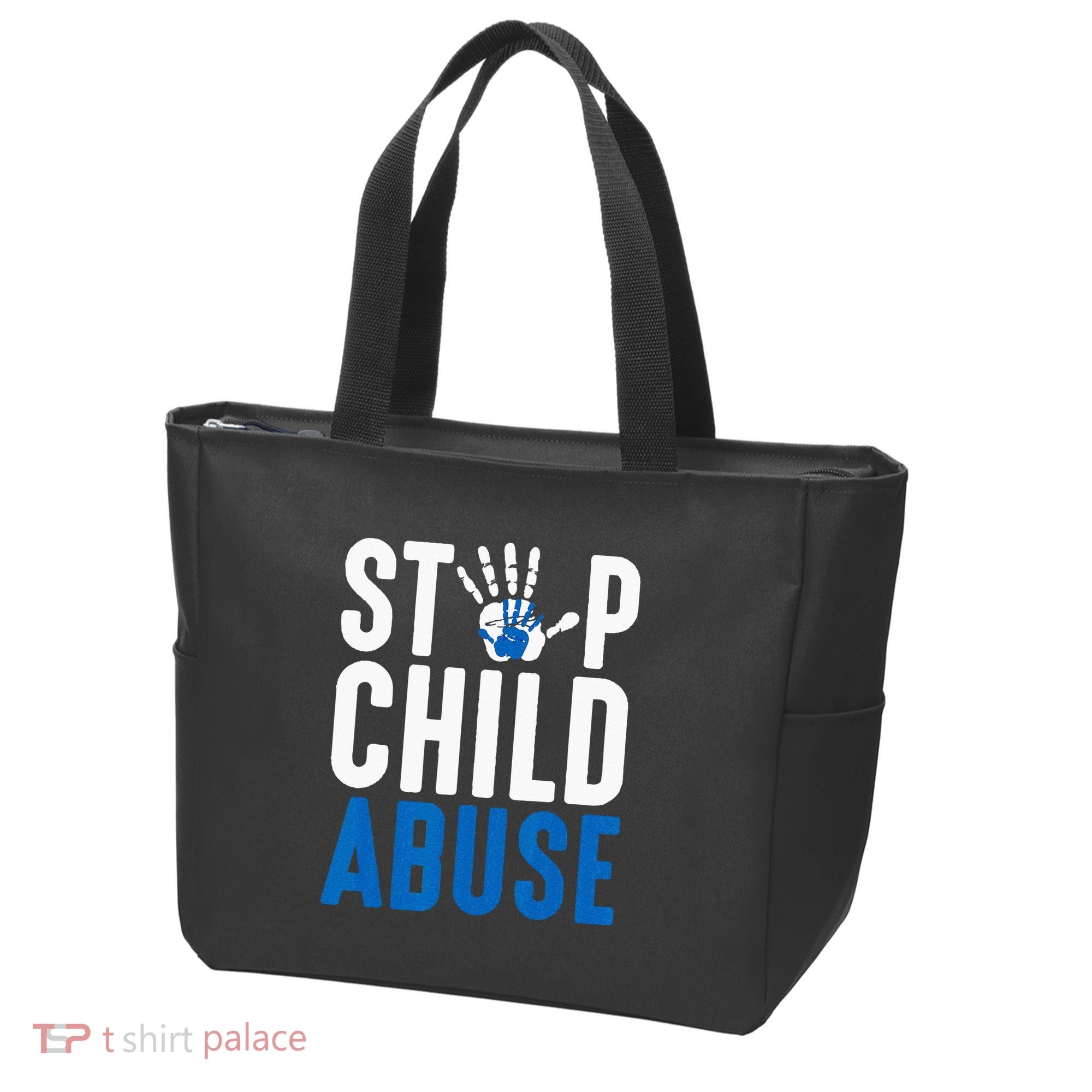 Blue Ribbon Stop Child Abuse Prevention Month Awareness Tote Bag