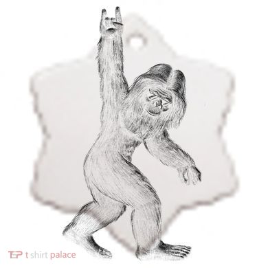 Bigfoot Rock Star Ceramic Ornament