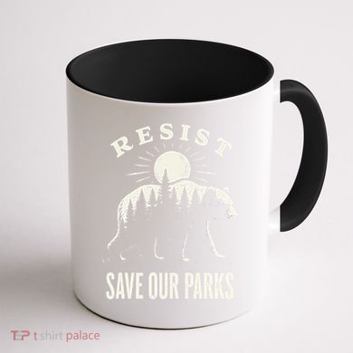 Bear Resist Save Our Parks Coffee Mug back