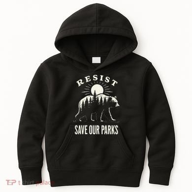 Bear Resist Save Our Parks Kids Hoodie