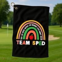 Boho Rainbow Special Needs Teacher Team Sped Great Gift Golf Towel thumb 1