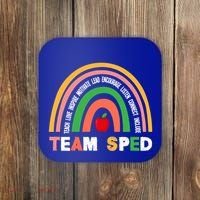 Boho Rainbow Special Needs Teacher Team Sped Great Gift Coaster thumb 0
