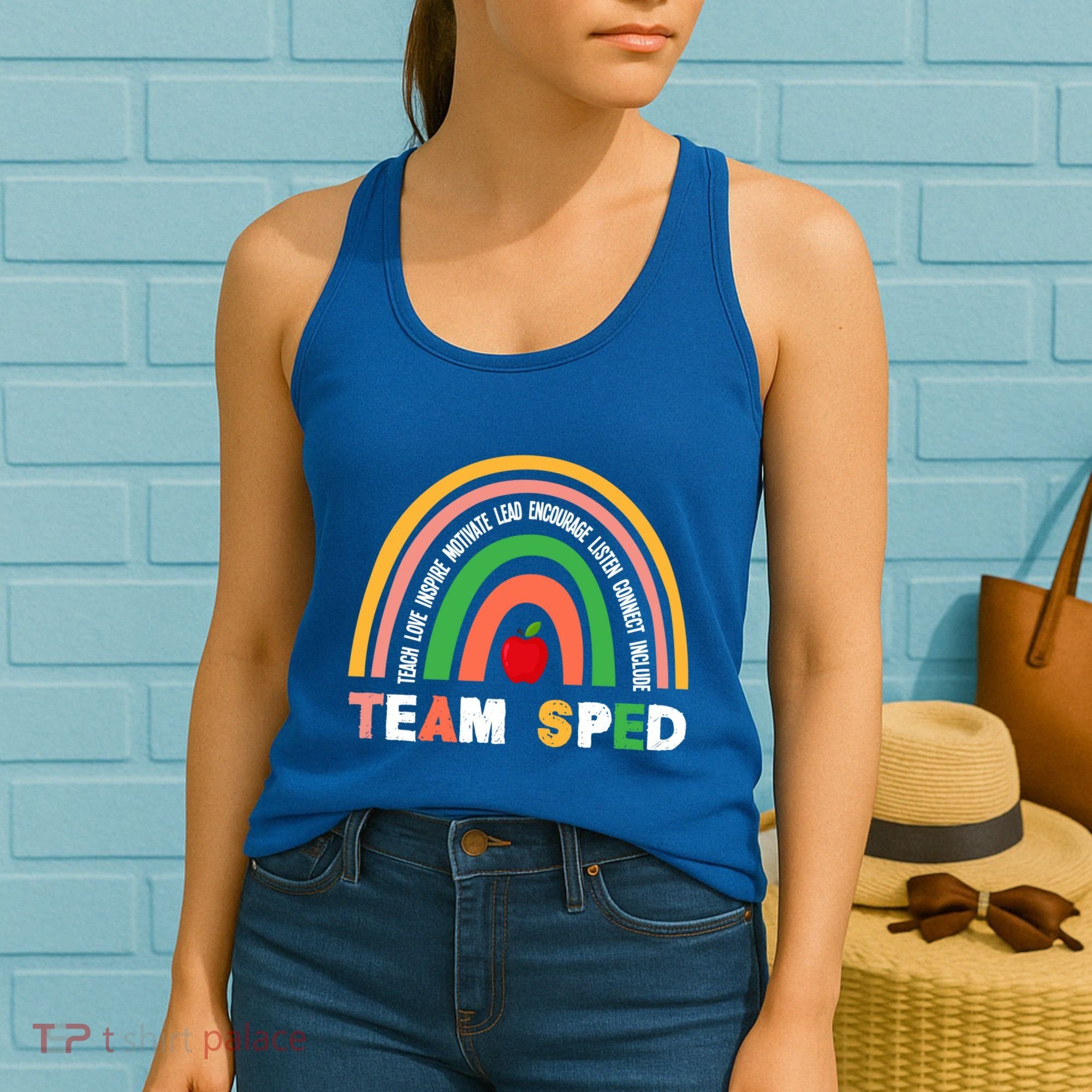 Boho Rainbow Special Needs Teacher Team Sped Great Gift Women's Tank Top