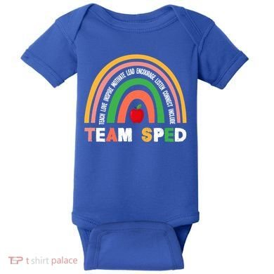 Boho Rainbow Special Needs Teacher Team Sped Great Gift Baby Bodysuit