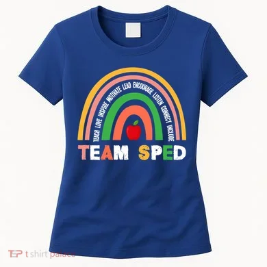 Boho Rainbow Special Needs Teacher Team Sped Great Gift Women's T-Shirt