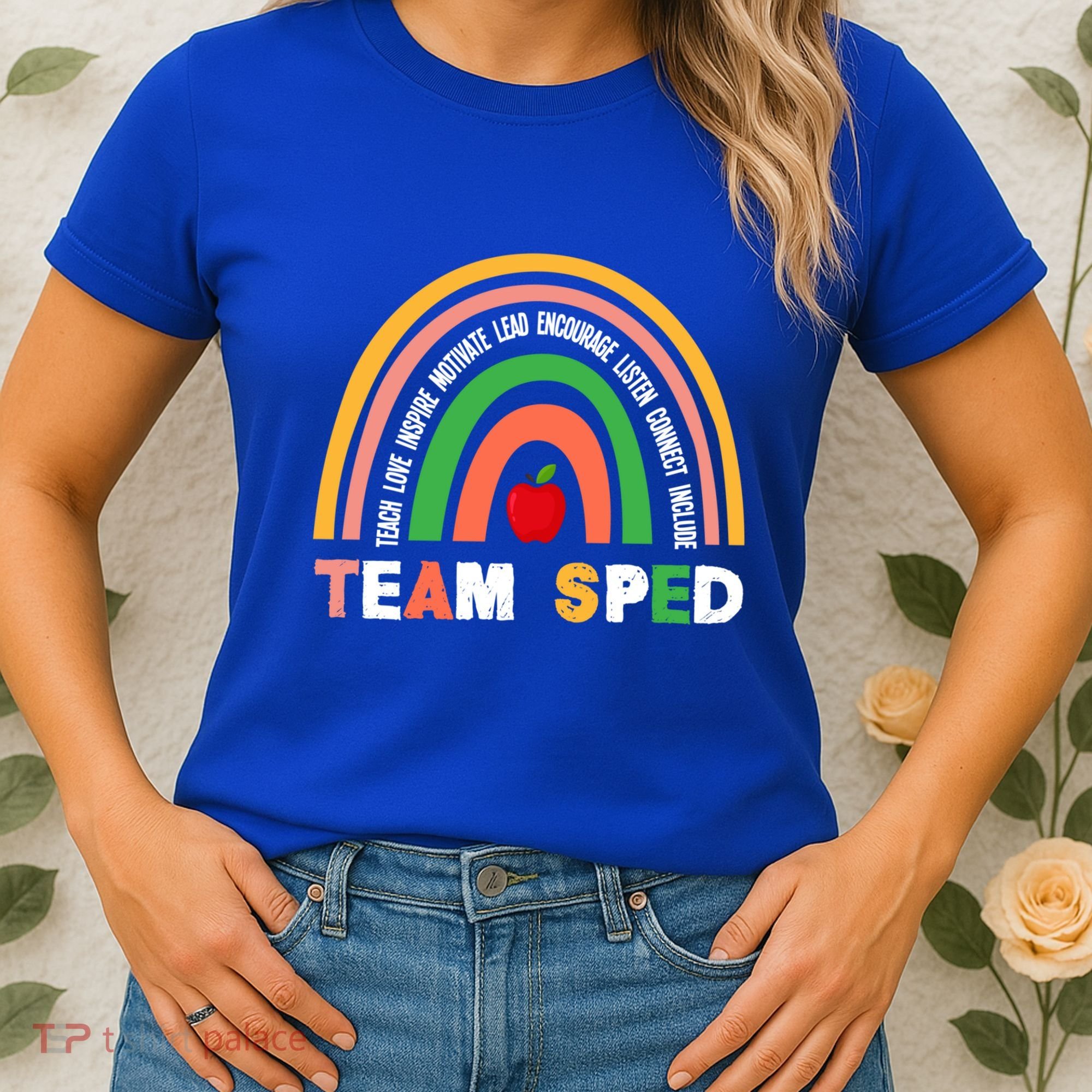 Boho Rainbow Special Needs Teacher Team Sped Great Gift Women's T-Shirt
