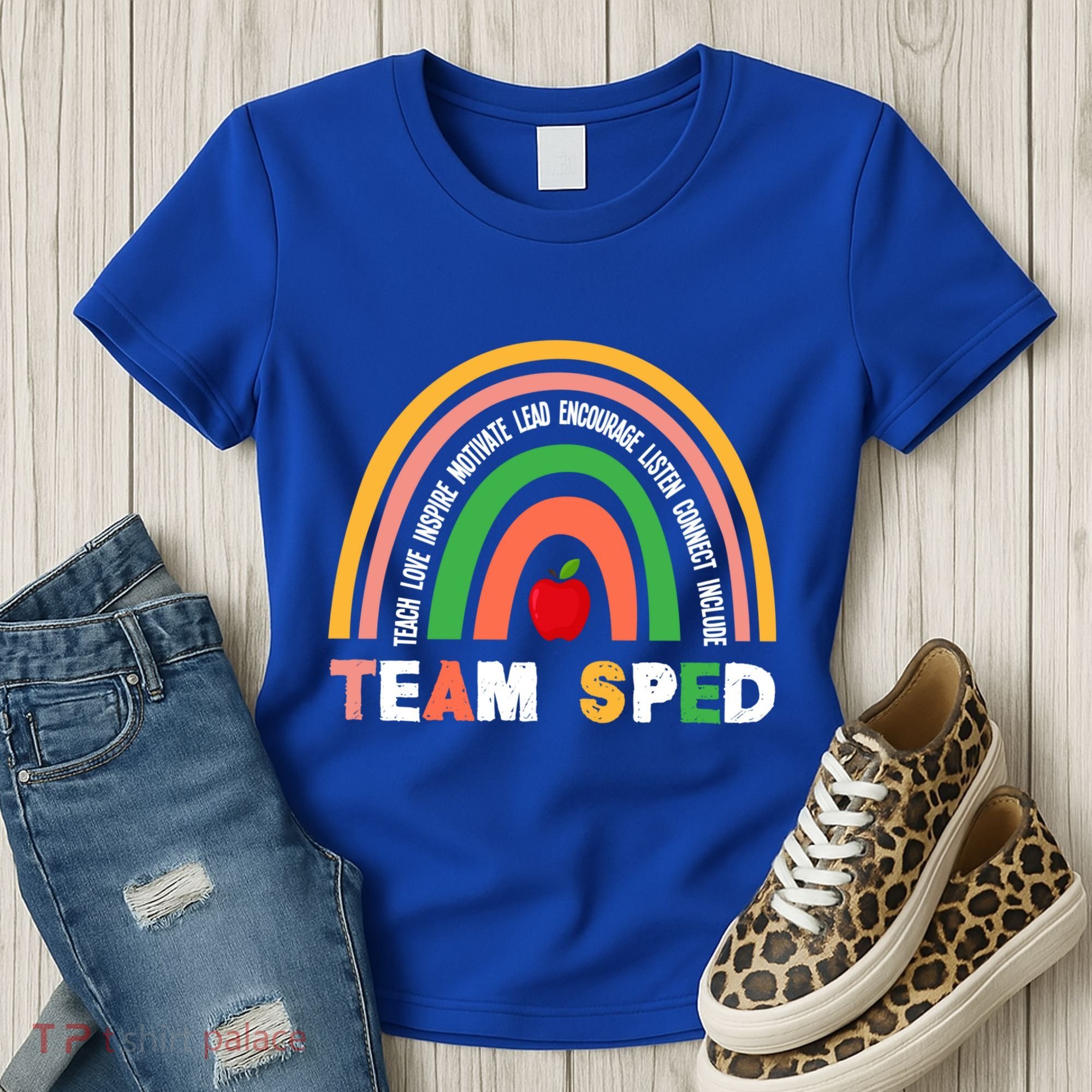 Boho Rainbow Special Needs Teacher Team Sped Great Gift Women's T-Shirt