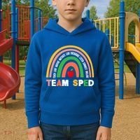 Boho Rainbow Special Needs Teacher Team Sped Great Gift Kids Hoodie thumb 2