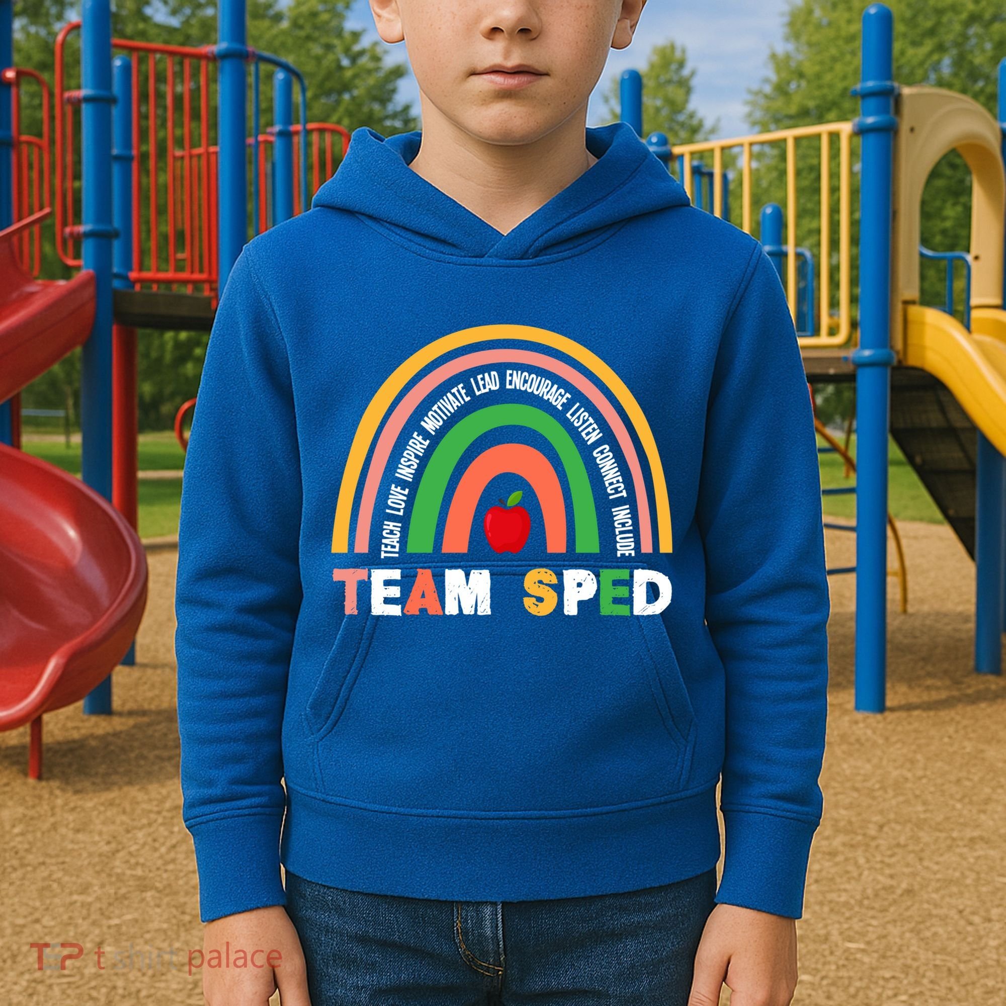 Boho Rainbow Special Needs Teacher Team Sped Great Gift Kids Hoodie