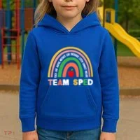 Boho Rainbow Special Needs Teacher Team Sped Great Gift Kids Hoodie thumb 3