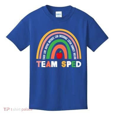 Boho Rainbow Special Needs Teacher Team Sped Great Gift Kids T-Shirt