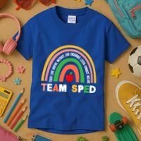 Boho Rainbow Special Needs Teacher Team Sped Great Gift Kids T-Shirt thumb 3