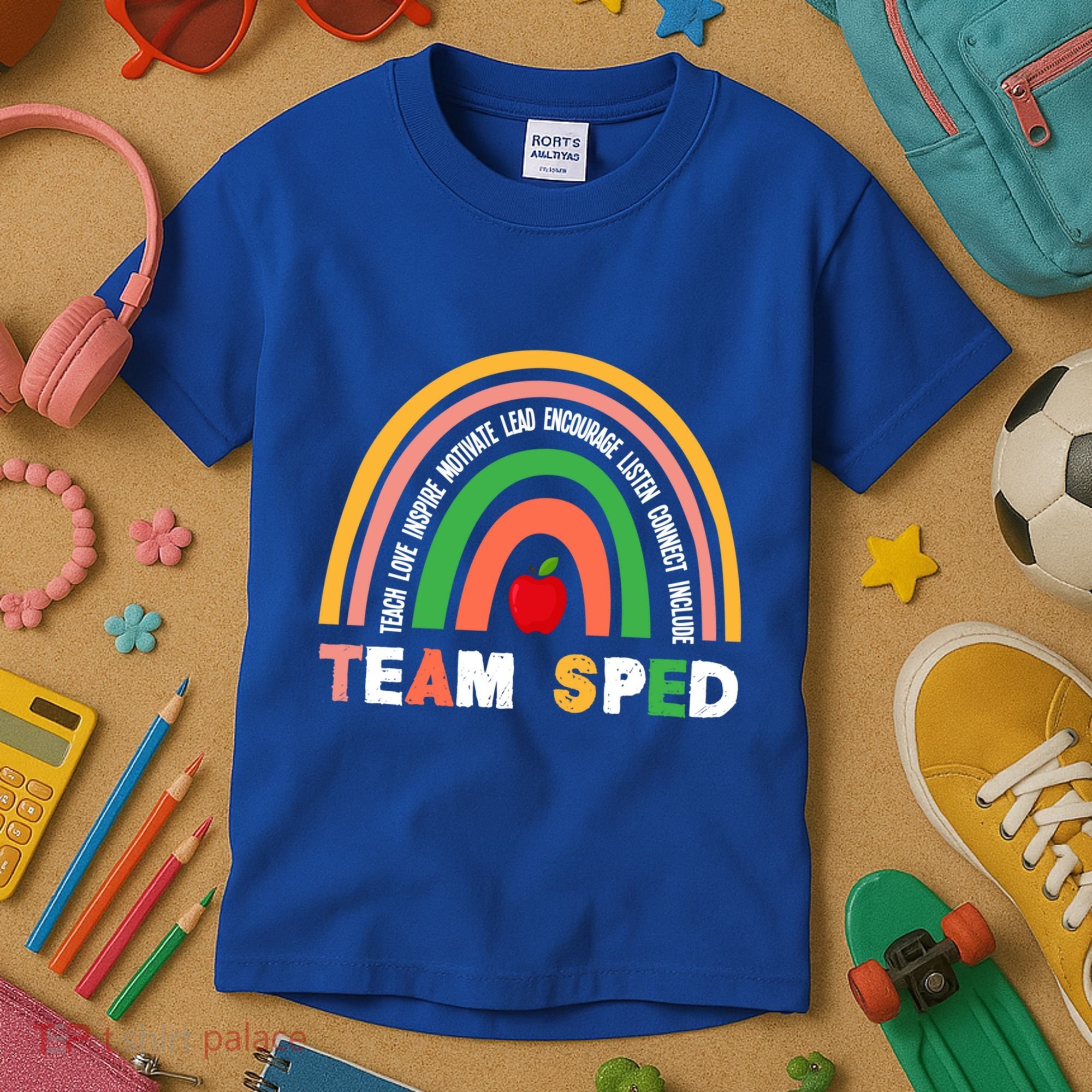 Boho Rainbow Special Needs Teacher Team Sped Great Gift Kids T-Shirt