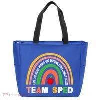 Boho Rainbow Special Needs Teacher Team Sped Great Gift Tote Bag thumb 0