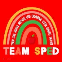 Boho Rainbow Special Needs Teacher Team Sped Great Gift Santa Hat thumb 1