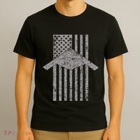 B21 Raider Stealth Bomber Patriotic Vintage Flag Aviation T-Shirt thumb 3