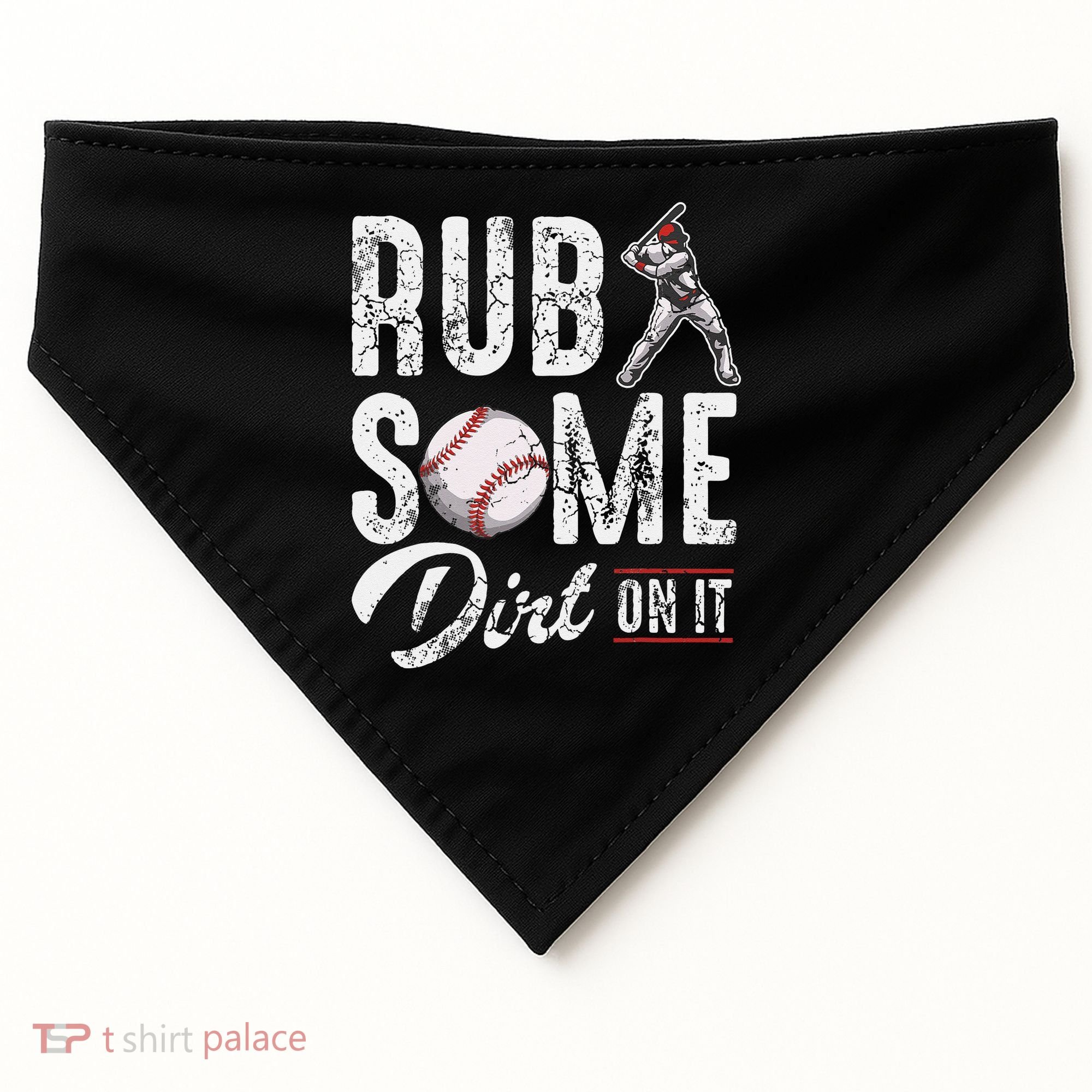 Baseball Rub Some Dirt On It Funny Humor Sayings Quotes USA-Made Doggie Bandana