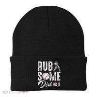 Baseball Rub Some Dirt On It Funny Humor Sayings Quotes Beanie thumb 0