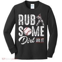 Baseball Rub Some Dirt On It Funny Humor Sayings Quotes Kids Long Sleeve Shirt thumb 0