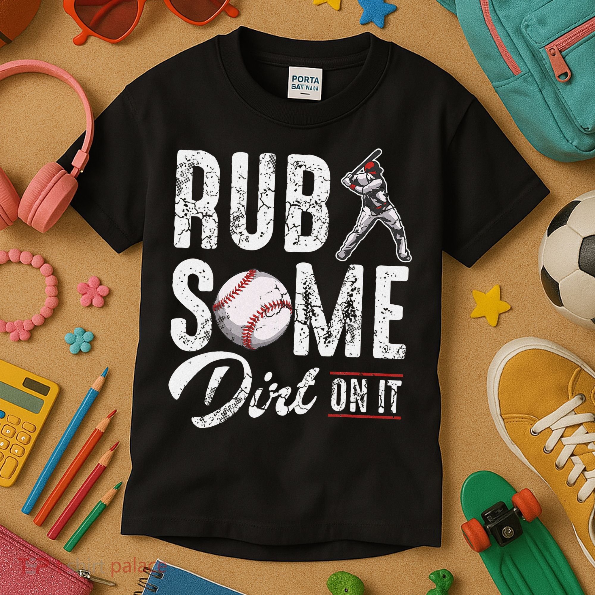 Baseball Rub Some Dirt On It Funny Humor Sayings Quotes Kids T-Shirt