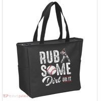 Baseball Rub Some Dirt On It Funny Humor Sayings Quotes Tote Bag thumb 2