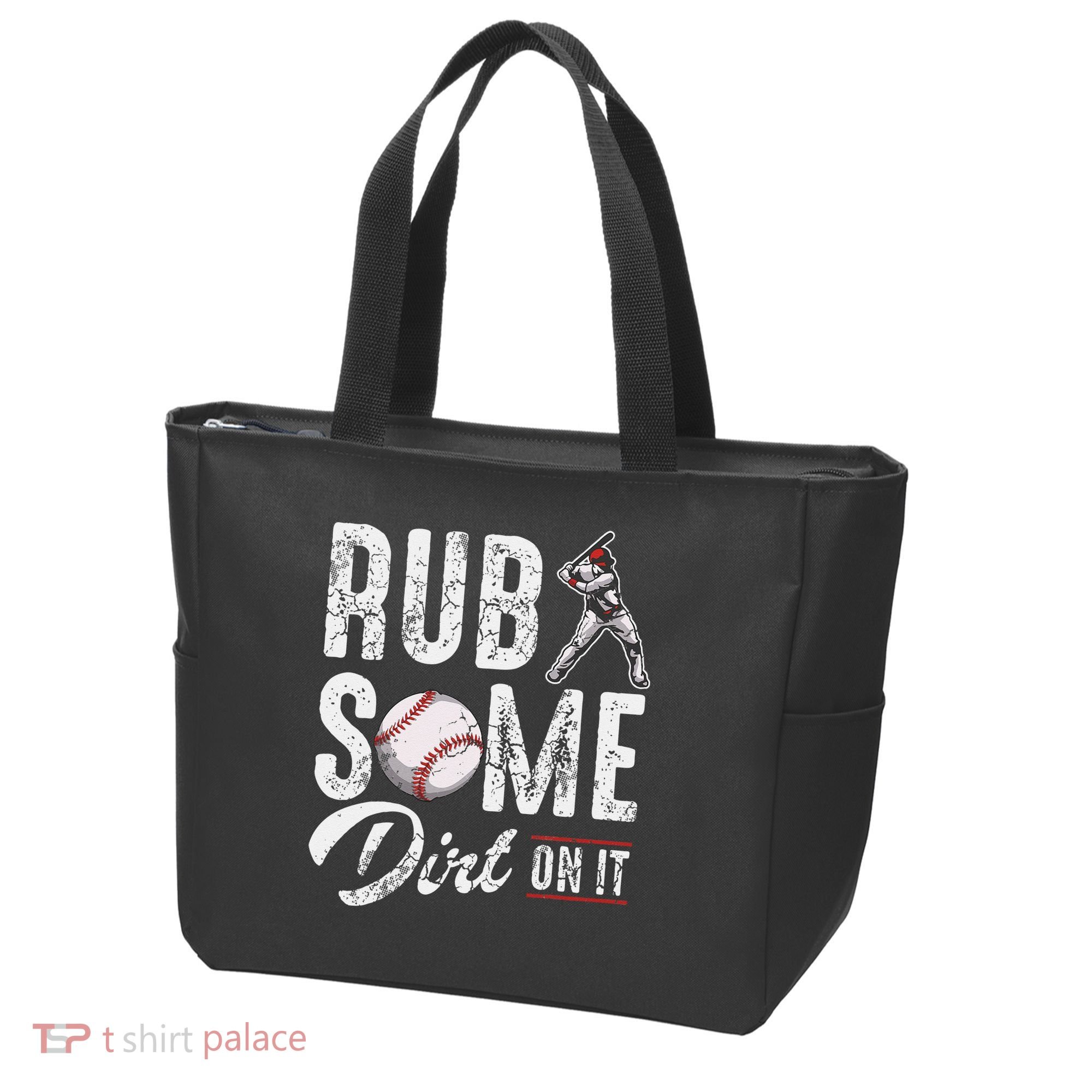 Baseball Rub Some Dirt On It Funny Humor Sayings Quotes Tote Bag
