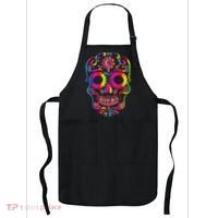 Bright Rainbow Sugar Skull Day Of The Dead Apron thumb 0