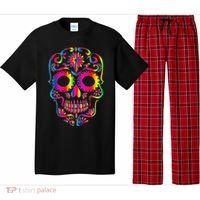 Bright Rainbow Sugar Skull Day Of The Dead Pajama Set thumb 0