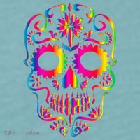 Bright Rainbow Sugar Skull Day Of The Dead Sueded Cloud Jersey T-Shirt thumb 2