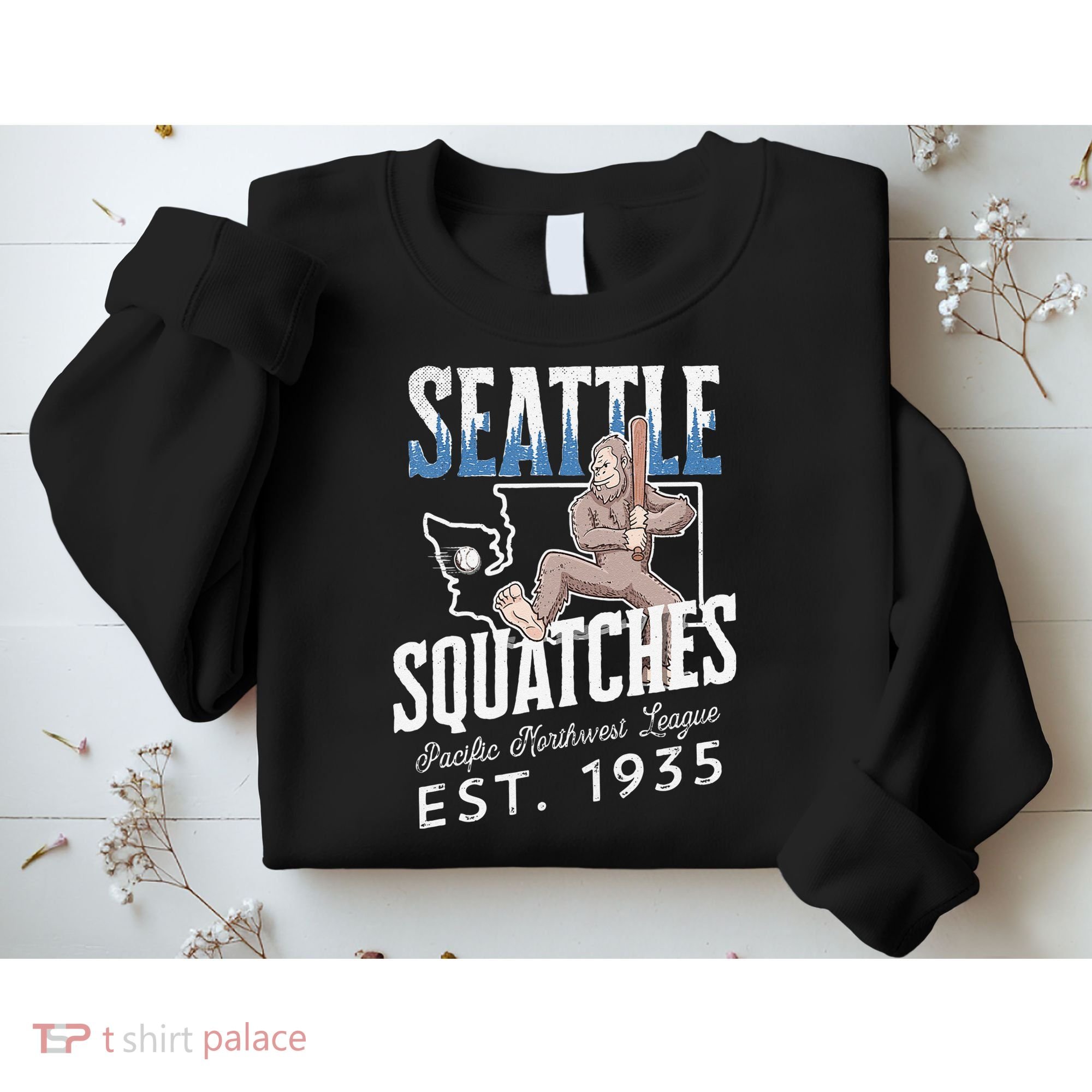 Bigfoot Research Team Retro baseball Sasquatch Sweatshirt
