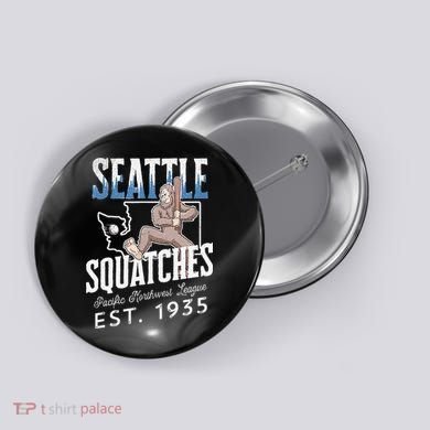 Bigfoot Research Team Retro baseball Sasquatch Button