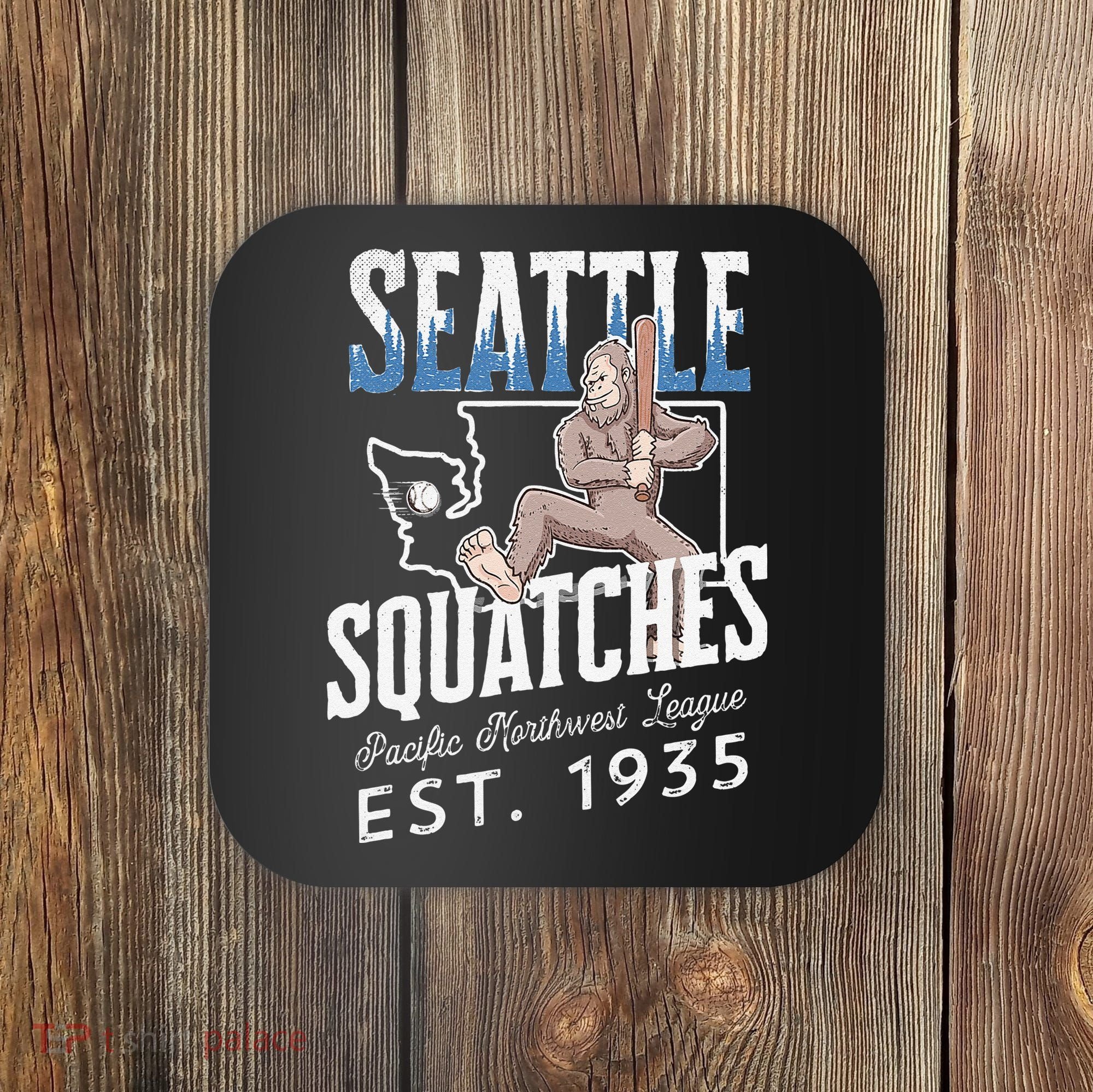 Bigfoot Research Team Retro baseball Sasquatch Coaster