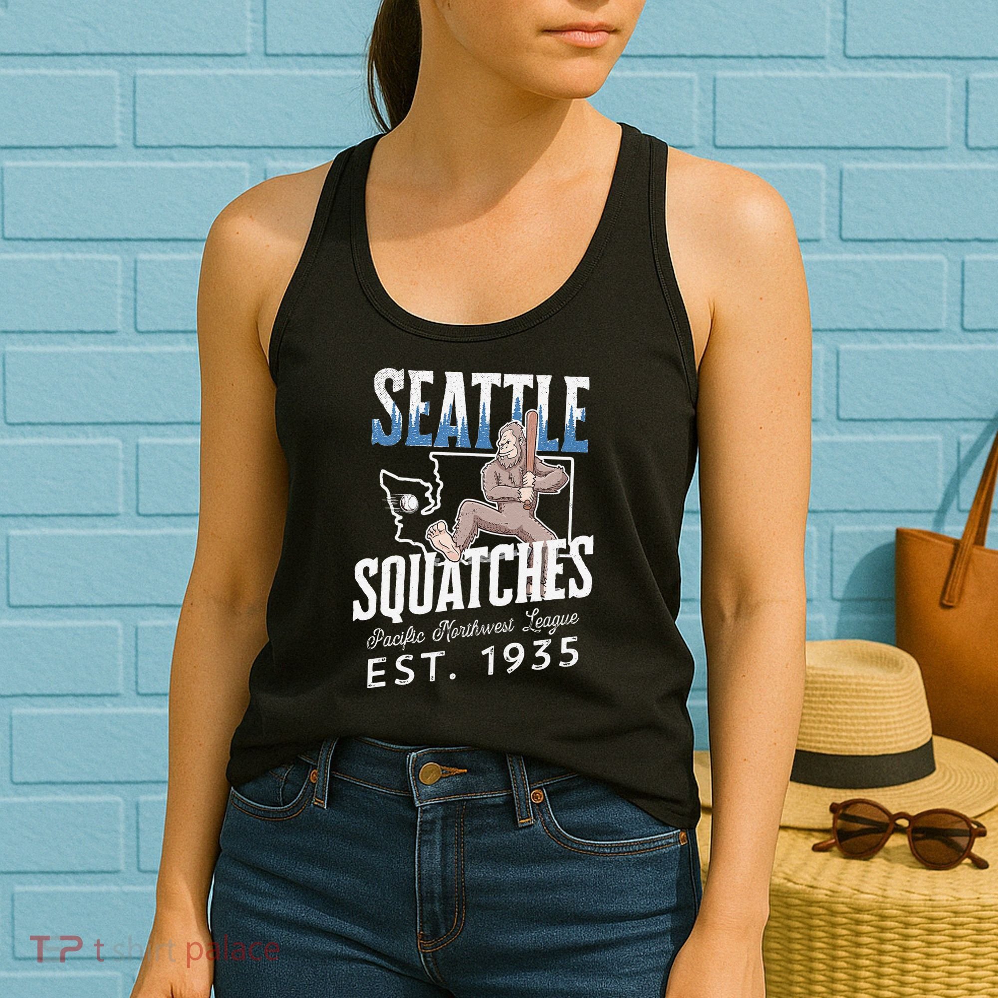 Bigfoot Research Team Retro baseball Sasquatch Women's Tank Top
