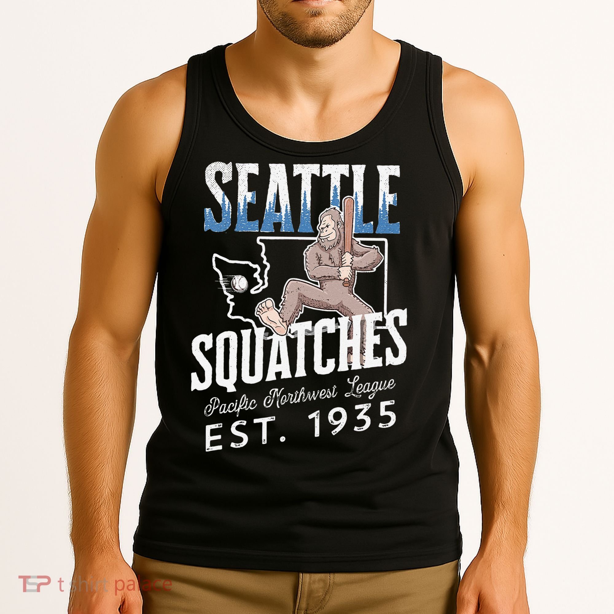 Bigfoot Research Team Retro baseball Sasquatch Tank Top